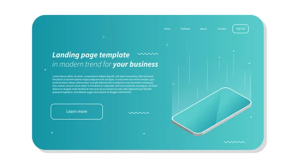 Plantilla Diseño Web Abstracta Moderna Diseño Landing Pade Diseño Móvil — Vector de stock