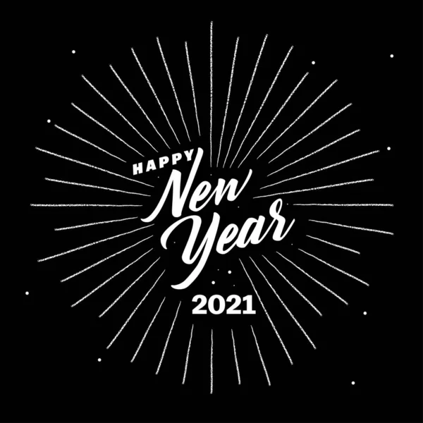 2021 Happy New Year Design Template Celebration Typography Poster Banner — 스톡 벡터