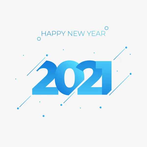 2021 Happy New Year Design Template Celebration Typographie Affiche Bannière — Image vectorielle