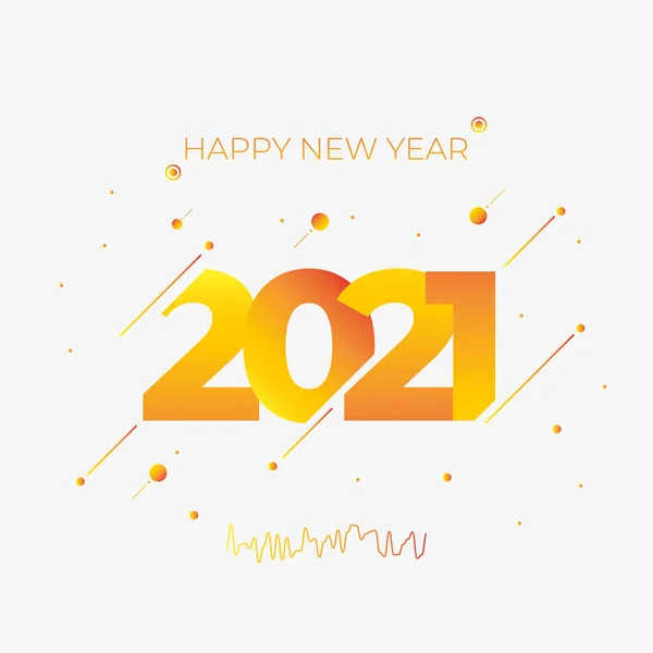 2021 Happy New Year Design Template Celebration Typography Poster Banner — Stock Vector