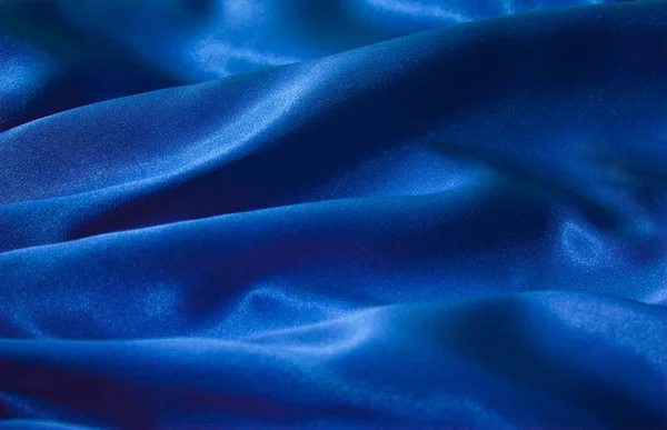 Smooth Elegant Blue Silk Satin Texture Can Use Background — Stock Photo, Image