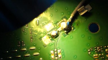 Bir electroniccircuitboard yakın çekim