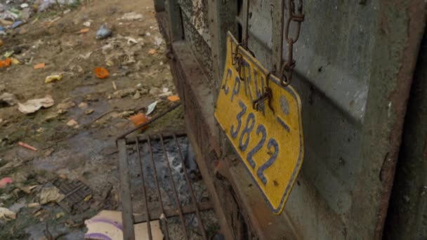Kandy Sri Lanka Ago Área Descarte Lixo Com Placa Sinalização — Vídeo de Stock