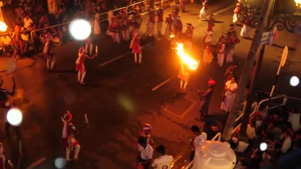 康提斯里兰卡 8月25日 传统的 Asala Perahara 节在斯里兰卡 康提中心省 — 图库视频影像