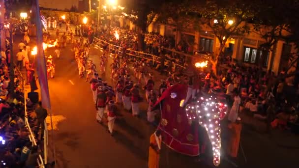 Kandy Sri Lanka Ago Festival Tradicional Asala Perahara 2018 Sri — Vídeo de Stock