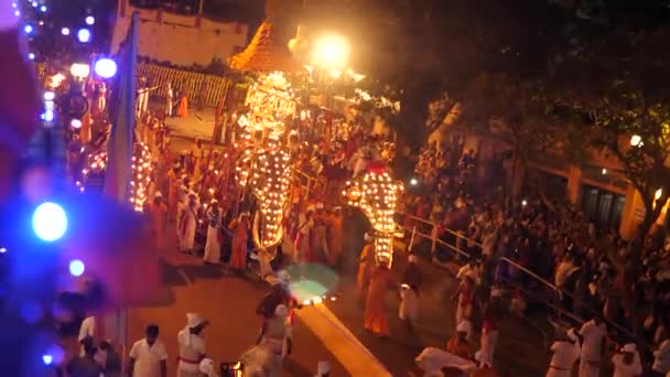 Kandy Sri Lanka Agosto Tradizionale Asala Perahara Festival 2018 Sri — Video Stock