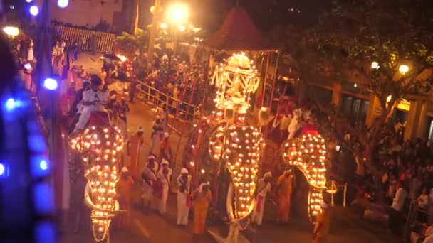 Kandy Sri Lanka Aug Traditional Asala Perahara Festival 2018 Sri — Stock Video