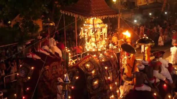 Kandy Sri Lanka Aug Traditional Asala Perahara Festival 2018 Sri — Stock video