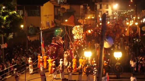 Kandy Sri Lanka Aug Traditional Asala Perahara Festival 2018 Sri — Stock Video