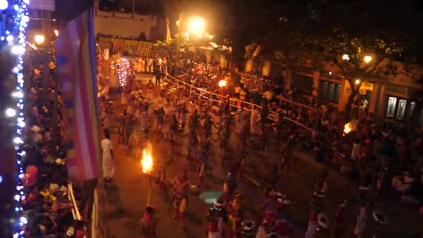康提斯里兰卡 8月25日 传统的 Asala Perahara 节在斯里兰卡 康提中心省 — 图库视频影像