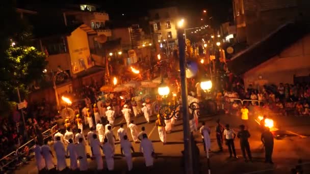 Kandy Sri Lanka Ago Festival Tradicional Asala Perahara 2018 Sri — Vídeo de stock
