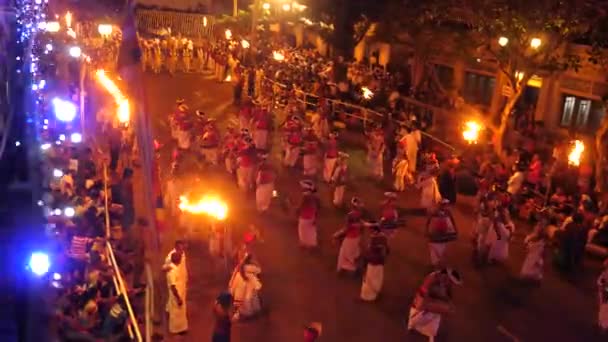 Kandy Sri Lanka Ago Festival Tradicional Asala Perahara 2018 Sri — Vídeo de stock