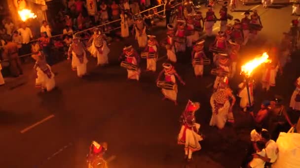 Kandy Sri Lanka Aug Traditional Asala Perahara Festival 2018 Sri — Stockvideo