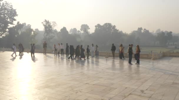 Taj Mahal Agra India Nov 2018 Turistas Pilgimagens Mais Próximos — Vídeo de Stock