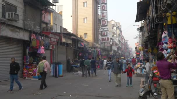 Calle Nueva India Delhi Nov 2018 Calle Negra India Con — Vídeo de stock