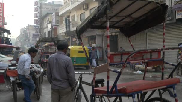 Calle Nueva India Delhi Nov 2018 Calle Negra India Con — Vídeo de stock