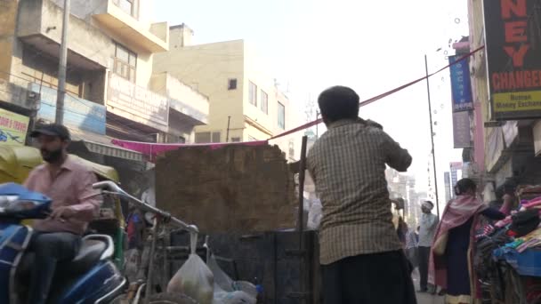 Calle Nueva India Delhi Nov 2018 Calle Negra India Con — Vídeo de stock