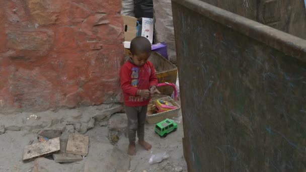 New Delhi Hindistan Kasım 2018 Zavallı Masum Çocukların Sokaklarda Hindistan — Stok video