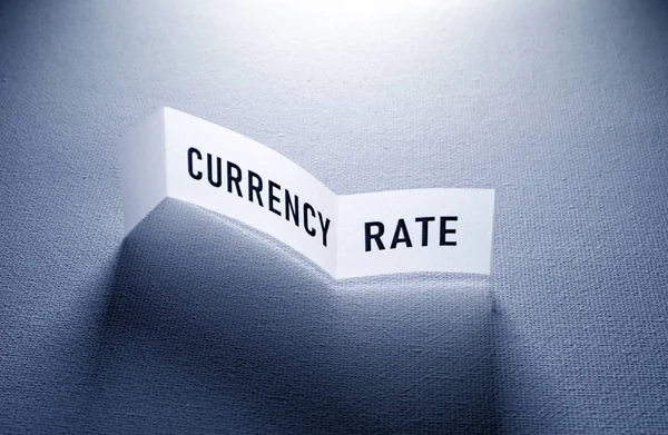 Close Foreign Currency Rate Tag Currency Rate Tag — Stock Photo, Image