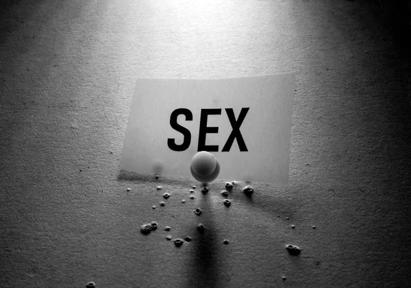 Palabra Sexo en la etiqueta — Foto de Stock