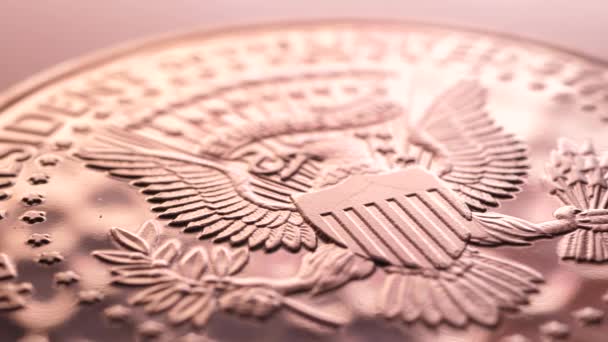 Detailní Záběry Americké Dolarové Mince — Stock video