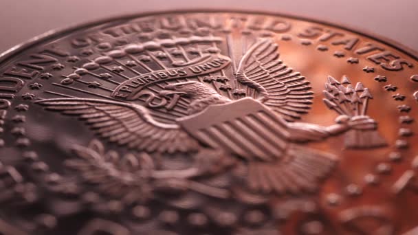 Primer Plano Las Imágenes Moneda Del Dólar Estadounidense — Vídeo de stock