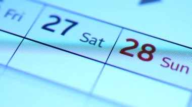 bir takvim sayfasını kapat