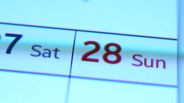 bir takvim sayfasını kapat