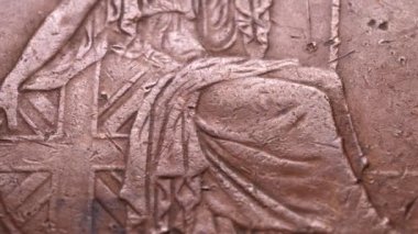 Ayrıntılı eski sikkelerin yakın çekim