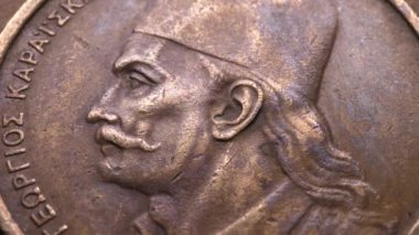 Ayrıntılı eski sikkelerin yakın çekim