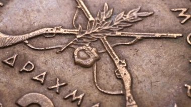 Ayrıntılı eski sikkelerin yakın çekim