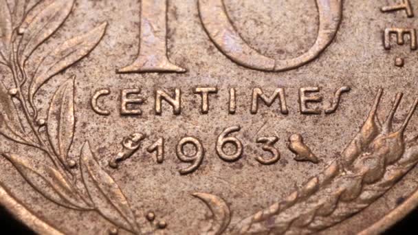 Imágenes Cerca Unas Monedas Antiguas Detalladas — Vídeo de stock