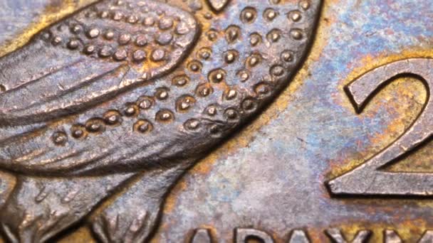 Close Footage Detailed Old Coins — Stock Video