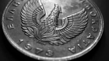 Ayrıntılı eski sikkelerin yakın çekim