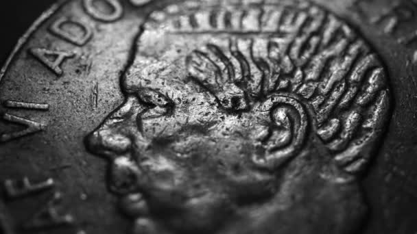 Primer Plano Monedas Muy Antiguas — Vídeo de stock