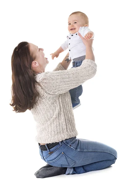 Human Baby Front White Background — Stock Photo, Image