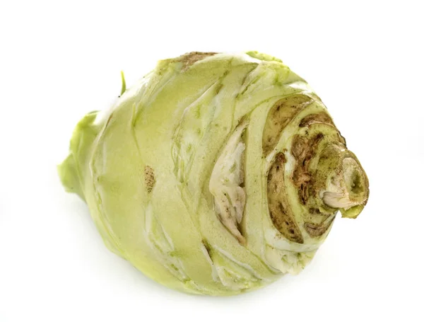 Kohlrabi Cabbage Front White Background — Stock Photo, Image