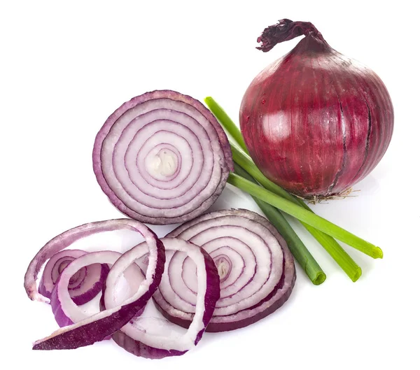 Red Onion Front White Background — Stock Photo, Image