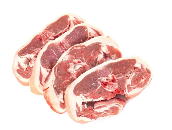 Vier Lamb Chops Voor Witte Achtergrond — Stockfoto