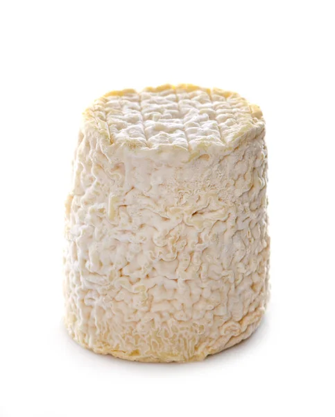 Νόστιμα Κατσικίσιο Τυρί Μπροστά Από Λευκό Φόντο — Φωτογραφία Αρχείου