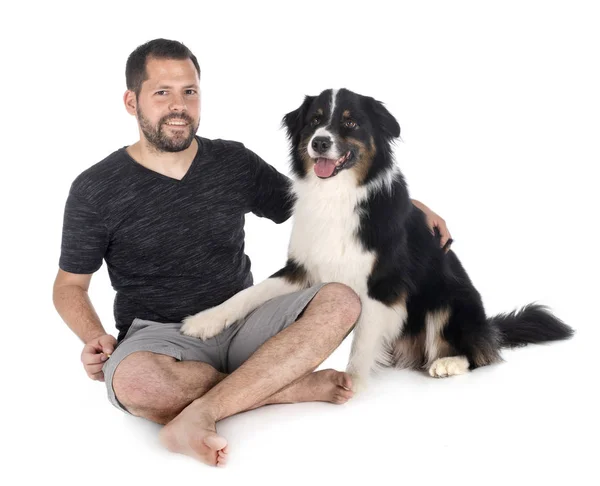 Man och hund — Stockfoto