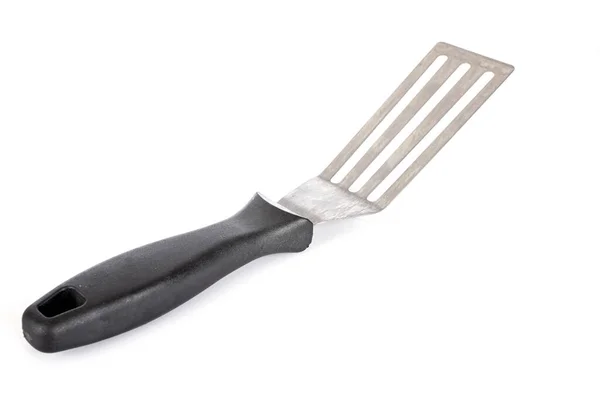 Beyaz Arkaplan Önünde Metal Spatula — Stok fotoğraf