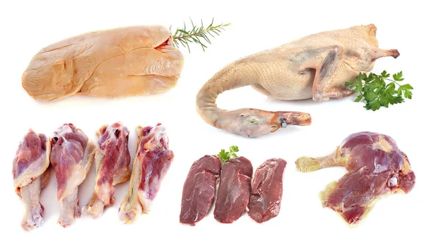 Duck Meat Front White Background — Stock Photo, Image