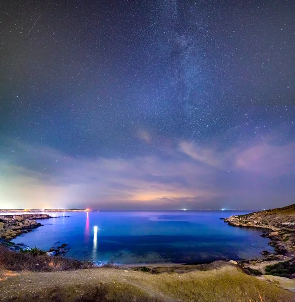 Iebah Bay Malta Noite — Fotografia de Stock