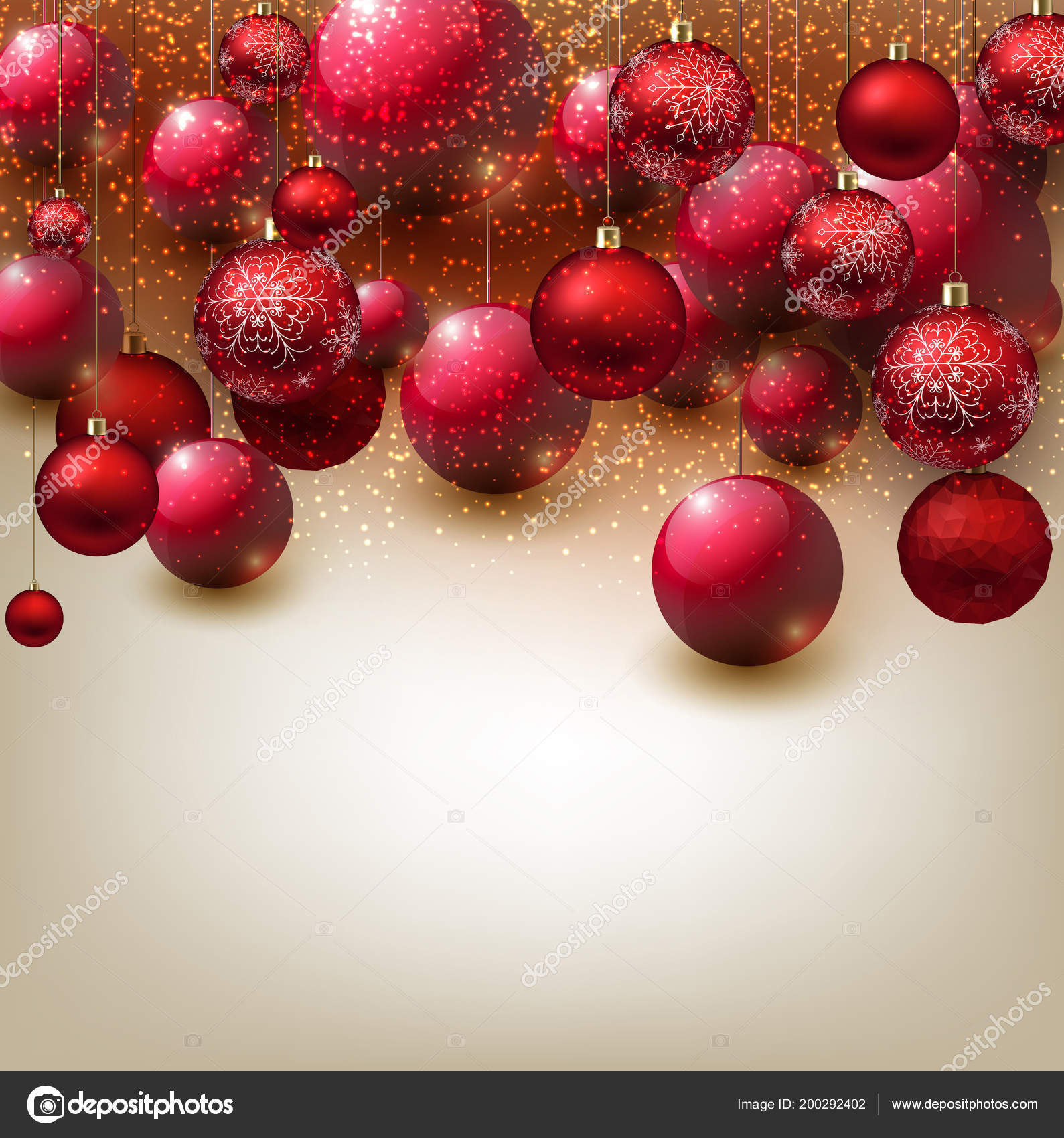 Glossy Christmas Background Red Balls Glossy Christmas Background Red Balls