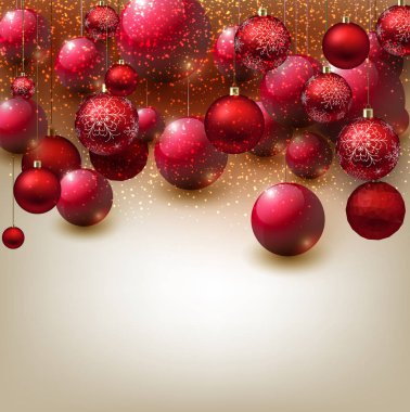 Kırmızı topları ile parlak Noel arka plan