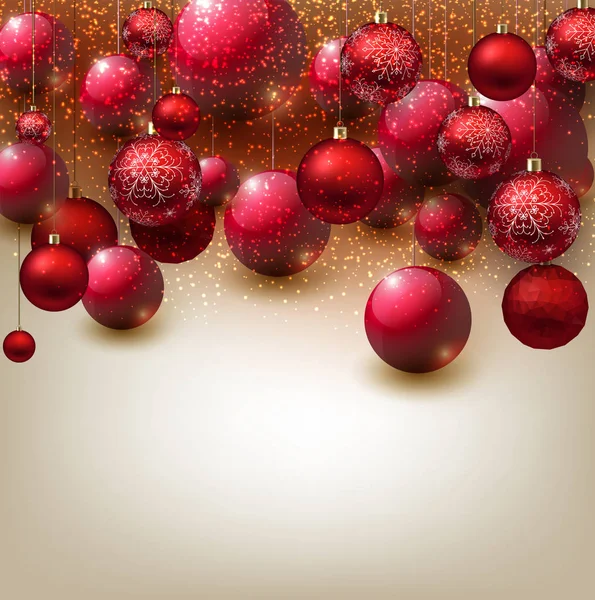 Kırmızı topları ile parlak Noel arka plan