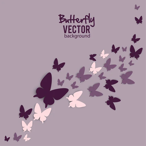Beautiful Summer Background White Paper Butterfly — Stock Vector