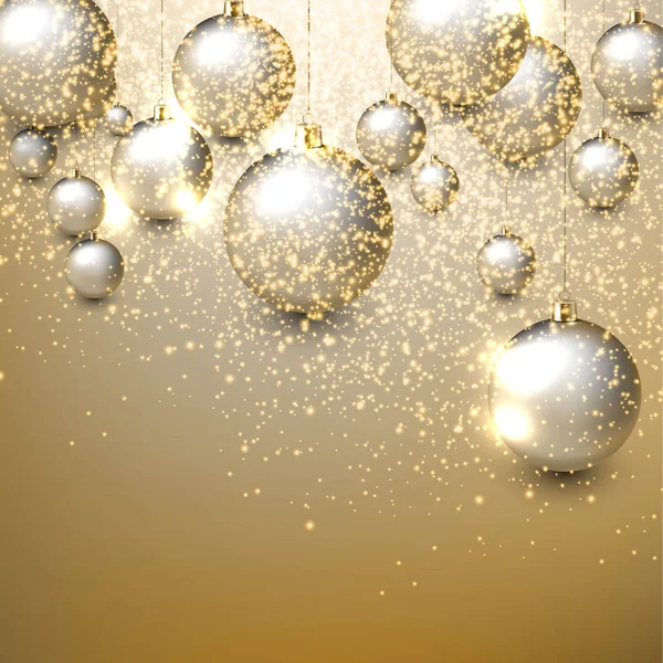 Kerstmis Achtergrond Met Ballen Sparkles — Stockvector
