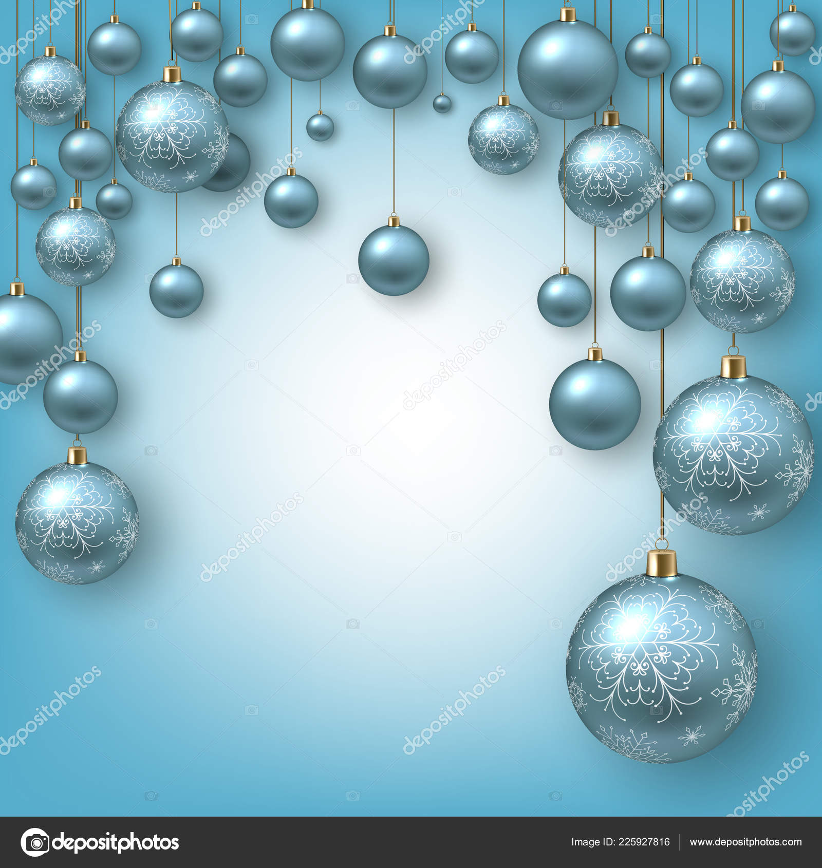 Christmas Background Blue Christmas Balls Snow Xmas Design Vector